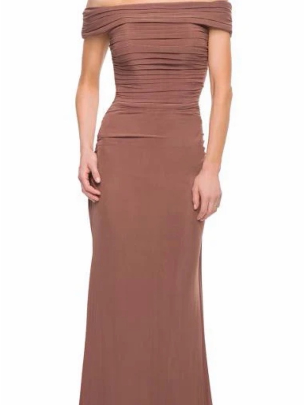 La femme 29541 off the shoulder evening gown